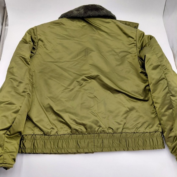 50s Horace Small TUFFY JAC Nylon Jacket 40R Waterbury Brass Buttons USA Green - Picture 5 of 13